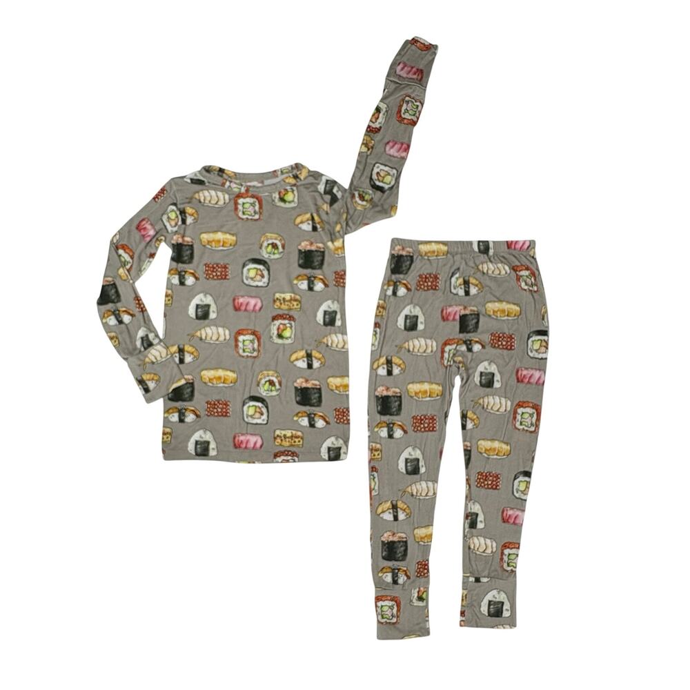 Posh Peanut Bamboo Sushi 2pc Pant Pajama Set‎ Tan 4T Whimsygoth Cottage Foodie